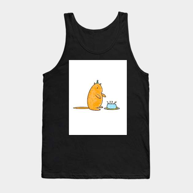 Cat and Cake Tank Top by trippyart